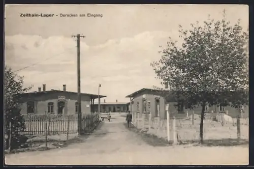 AK Zeithain-Lager, Baracken am Eingang