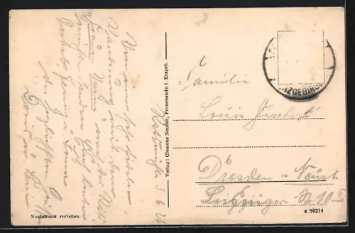 AK Frauenstein / Erzgeb., Markt mit Schloss