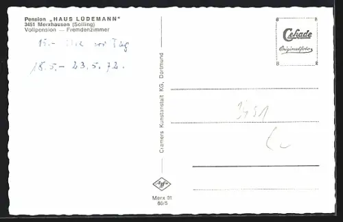 AK Merxhausen /Solling, Pension Haus Lüdemann