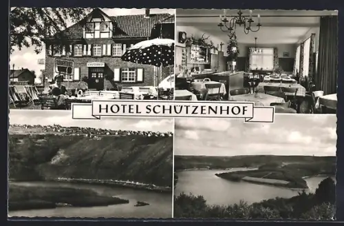 AK Schmidt /Eifel, Hotel Schützenhof J. Falter mit Innenansicht, Ortsansicht