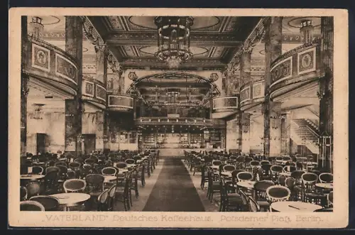 AK Berlin-Tiergarten, Kaffeehaus Vaterland am Potsdamer Platz, Innenansicht