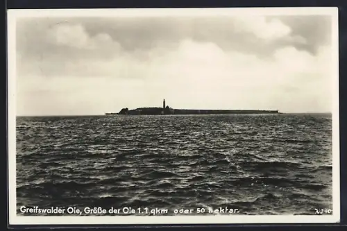 AK Greifswalder Oie, Oie vom Wasser aus gesehen