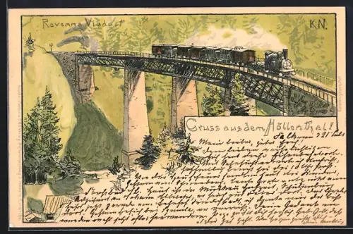 Künstler-AK Breitnau, Ravenna-Viadukt im Höllenthal
