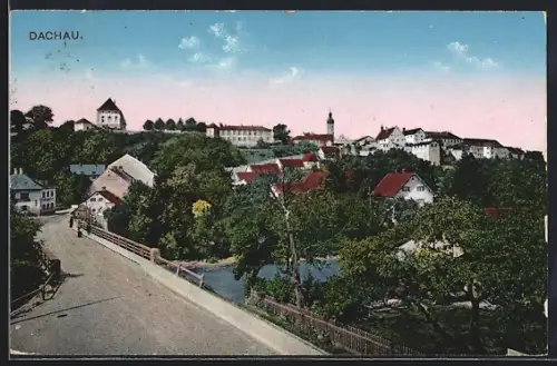 AK Dachau, Blick am den Ort