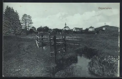 AK Bayersoien, Ortspartie mit Kirche
