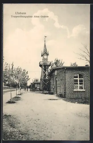 AK Alten-Grabow, Truppenübungsplatz - Uhrturm