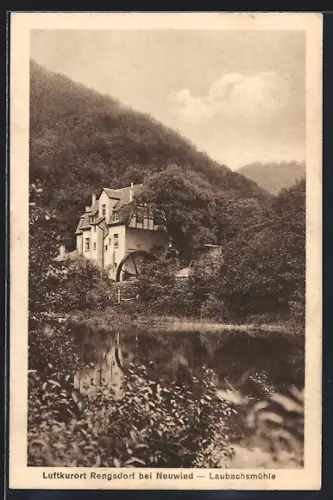 AK Rengsdorf, Laubachsmühle mit Wasserrad