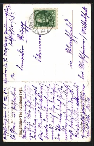 Künstler-AK Augsburg, Karolinenstrasse mit Perlachturm