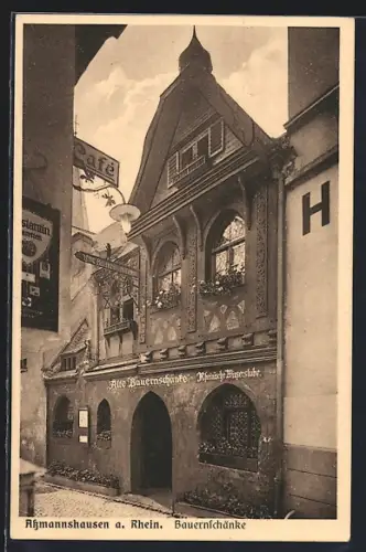 AK Assmannshausen a. Rhein, Gasthaus Bauernschänke Alfred Prokop