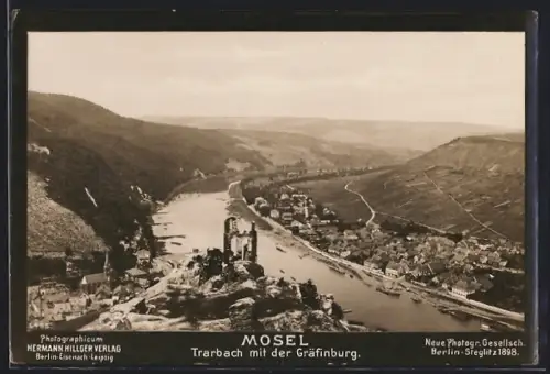 Foto-AK NPG Nr. 496: Trarbach /Mosel, Teilansicht mit der Gräfinburg