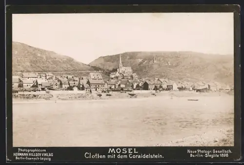 Foto-AK NPG Nr. 488: Clotten /Mosel, Teilansicht mit dem Coraidelstein