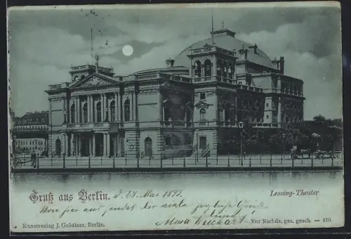 Mondschein-AK Berlin, Lessing-Theater, Friedrich Karl Ufer