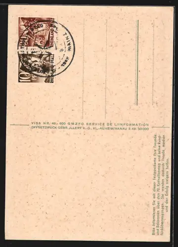 Künstler-AK Mainz, 72. Dt. Katholikentag 1948, Christusmonogramm