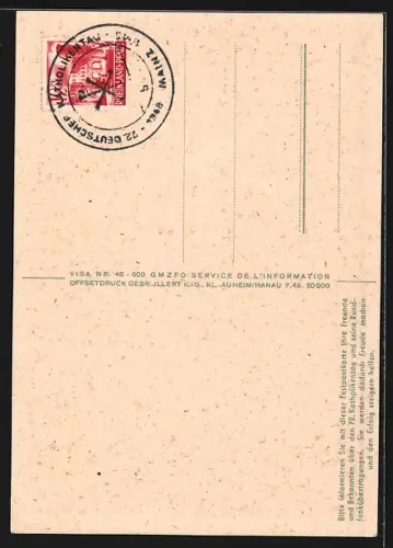 Künstler-AK Mainz, 72. Dt. Katholikentag 1948, Christusmonogramm