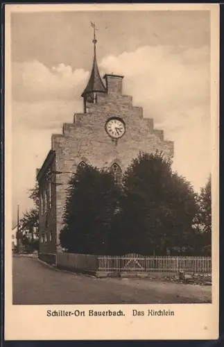 AK Bauerbach / Thüringen, auf der Strasse am Kirchlein im Schiller-Ort
