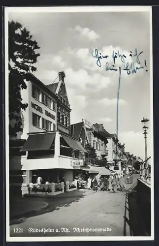 AK Rüdesheim a. Rh., Hotel Traube an der Rheinpromenade