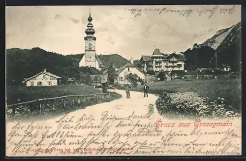 AK Grossgmain, Blick zur Kirche