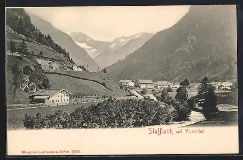AK Steinach am Brenner, Stafflach, Ortsansicht und Blick ins Valserthal