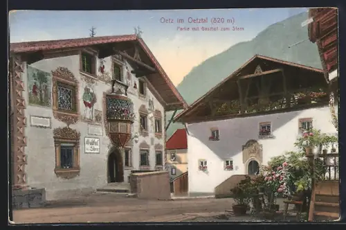 AK Oetz im Oetztal, Partie im Gasthof zum Stern