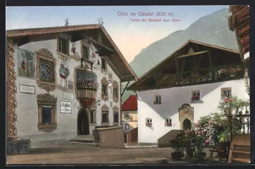 AK Oetz im Oetztal, Partie im Gasthof zum Stern