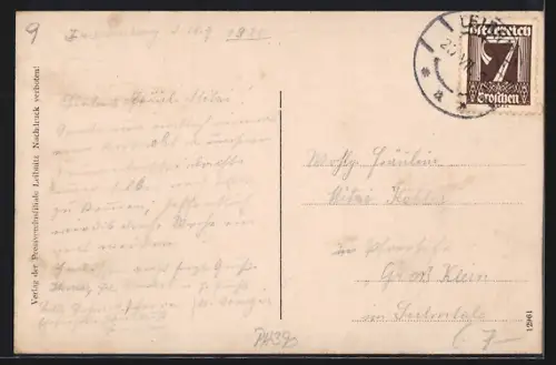 AK Frauenberg b. Leibnitz, Ortsansicht mit Kirche aus der Vogelschau