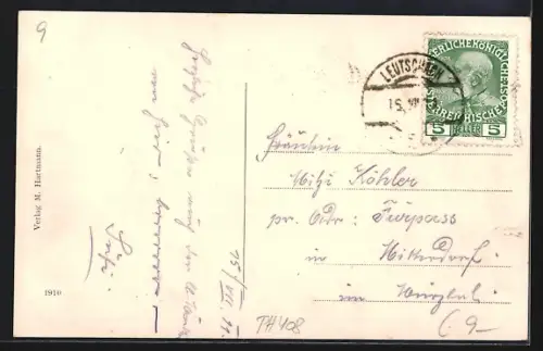 AK Leutschach, Ortsansicht mit Kirche