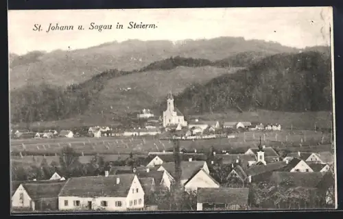 AK St. Johann im Saggautal, Blick auf St. Johann und Saggau