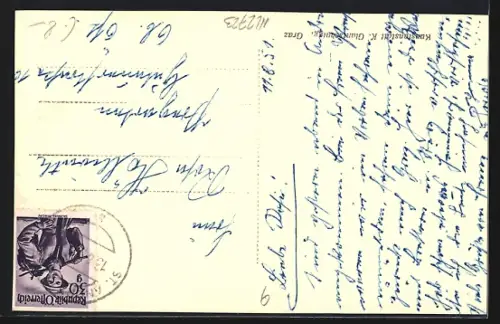 AK St. Andrä im Sausal, Ortsansicht mit Kirche aus der Vogelschau