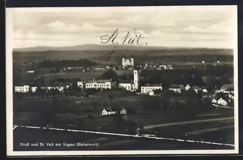 AK Strass /Stmk., Blick auf Strass und St. Veit am Vogau
