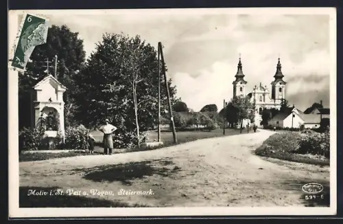 AK St. Veit a. Vogau, Blick zur Kirche
