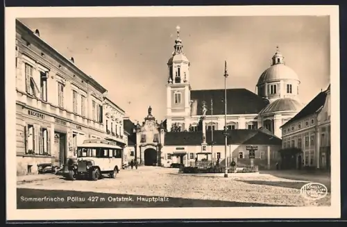 AK Pöllau, Hauptplatz mit Café