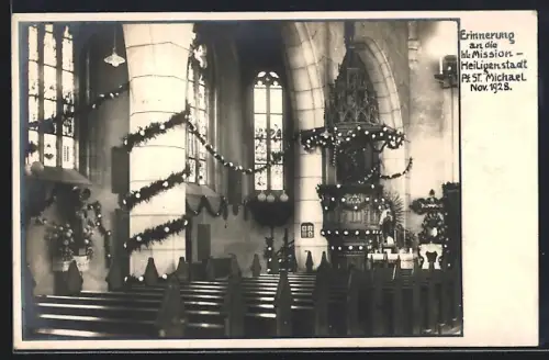 AK Heiligenstadt, Pfarrkirche St. Michael, Erinnerung an die heilige Mission, November 1928