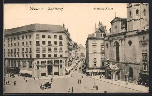 AK Wien, Kohlmarkt mit Michaeler-Kirche