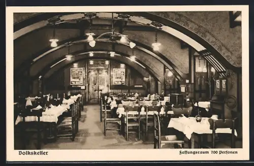 AK Wien, Volkskeller im Restaurant Wiener Rathauskeller von Otto Kaserer