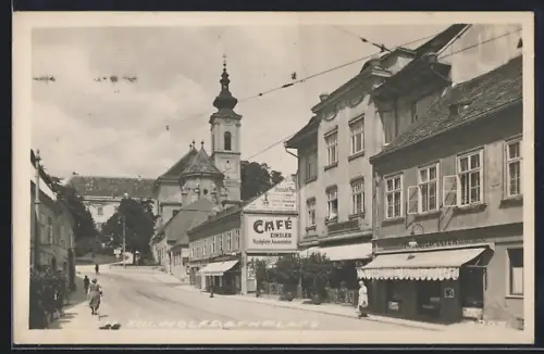AK Wien, Wolfrathplatz mit Café Zinsler