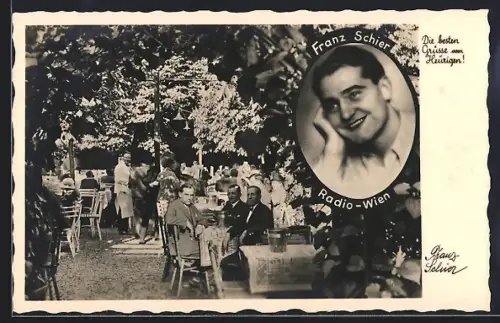 AK Wien-Nussdorf, Gaststätte Heurigen, Hackhofergasse 12, Franz Schier Radio Wien