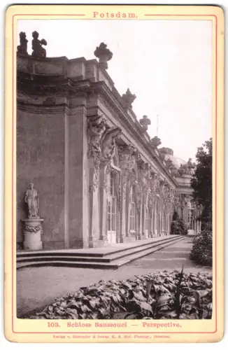 Fotografie Römmler & Jonas, Dresden, Ansicht Potsdam, Schloss Sanssouci Perspektive
