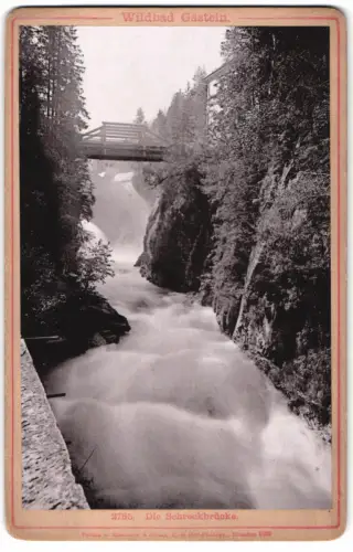 Fotografie Römmler & Jonas, Dresden, Ansicht Wildbad Gastein, Die Schreckbrücke