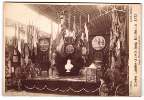 Fotografie A. Hesse, Innsbruck, Ansicht Innsbruck, Tiroler Landes-Ausstellung 1893, Alttiroler Schützenhaus