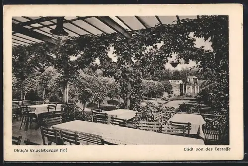 AK Ohligs, Gasthof Engelsberger Hof, Blick von der Terrasse