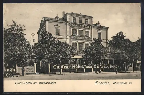AK Dresden, Central-Hotel am Hauptbahnhof, Wiener Platz 10
