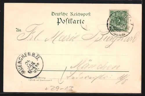 Winter-Lithographie Freiberg / Sachsen, Rathaus mit Obermarkt, Post, Jakobikirche