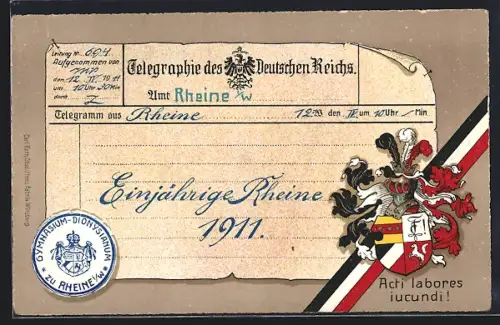 AK Rheine, Absolvia Einjährige 1911
