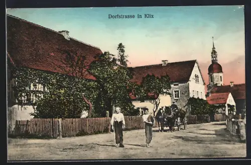 AK Klix, Knaben in der Dorfstrasse