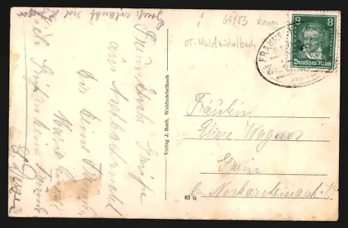 AK Aschbach i. Odw., Gasthaus z. Rose v. Joh. Werner, Ortspanorama