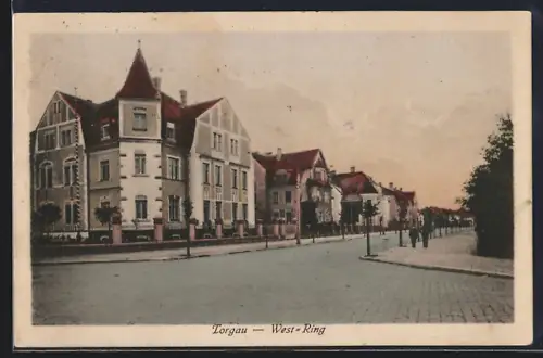 AK Torgau, Häuser in der Westring-Strasse