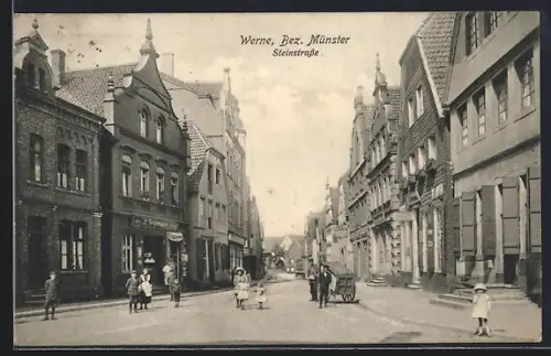 AK Werne /Münster, Partie in der Steinstrasse