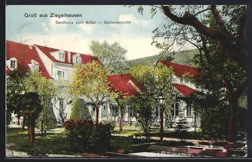 AK Ziegelhausen, Gasthaus zum Adler vom Garten aus gesehen