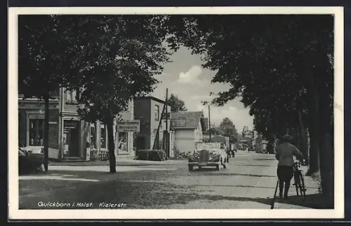AK Quickborn i. Holst., Kolonial-Eisenwaren, Kielerstrasse