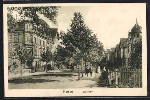 AK Marburg, Passanten in der Schwanallee
